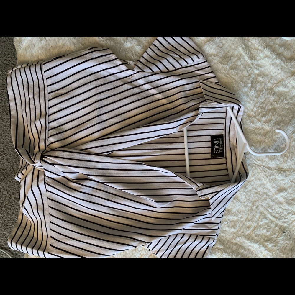 ASOS Striped Collared Crop Top